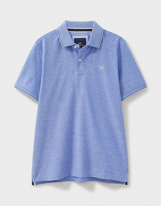 Crew Clothing Men's Oxford Pique Polo Shirt In Strong Blue White