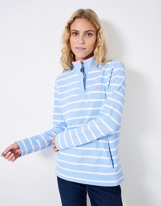 Crew Clothing Women's Padstow Pique Sweatshirt - Powder Blue Marl