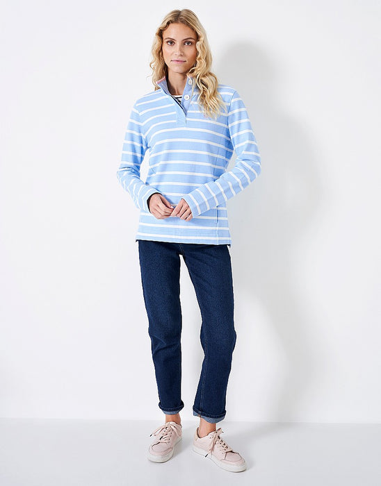 Crew Clothing Women's Padstow Pique Sweatshirt - Powder Blue Marl