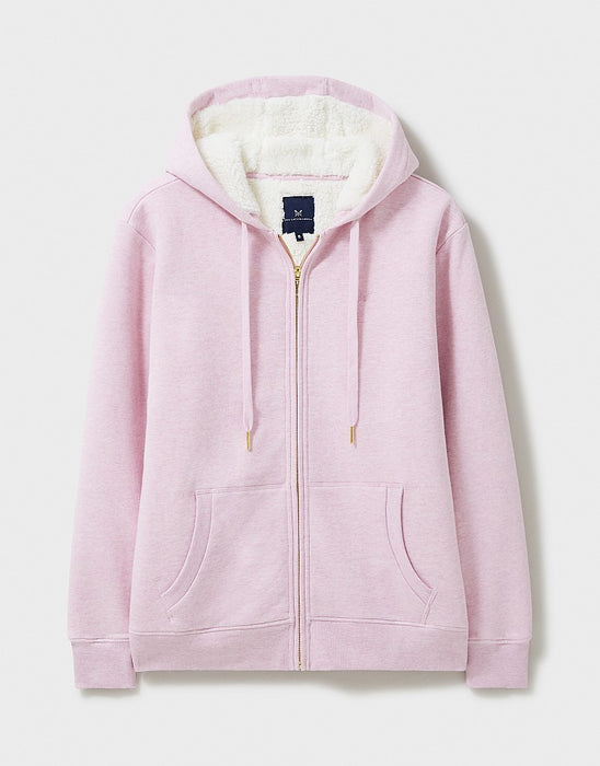 Crew Clothing Women's Borg Lined Zip Through Hoodie - Pink Marl