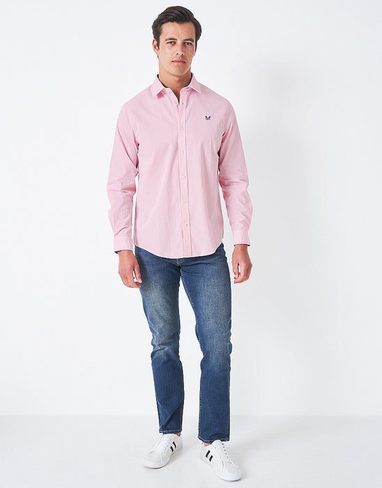 Crew Clothing Men's Micro Stripe Classic Fit Cotton Shirt Classic Pink