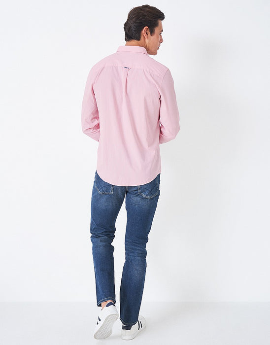 Crew Clothing Men's Micro Stripe Classic Fit Cotton Shirt Classic Pink