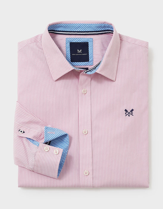 Crew Clothing Men's Micro Stripe Classic Fit Cotton Shirt Classic Pink