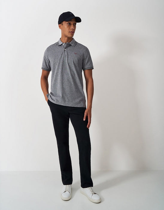 Crew Clothing Men's Oxford Pique Polo Shirt In Charcoal Grey