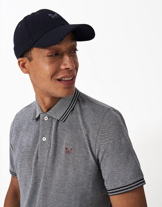 Crew Clothing Men's Oxford Pique Polo Shirt In Charcoal Grey