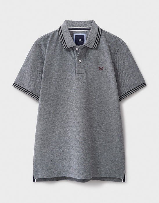 Crew Clothing Men's Oxford Pique Polo Shirt In Charcoal Grey
