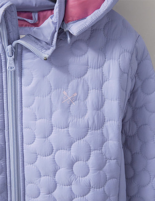 Crew Clothing Girls Lightweight Floral Quilted Jacket in Blue