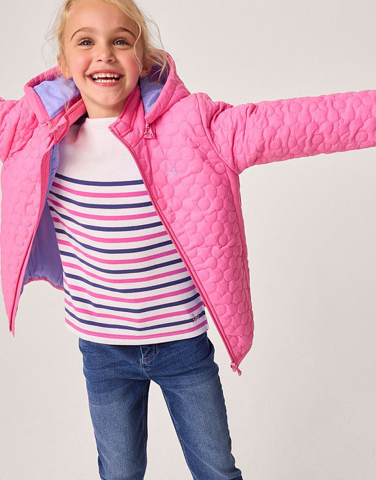 Crew Clothing Girls Lightweight Floral Quilted Jacket in Pink