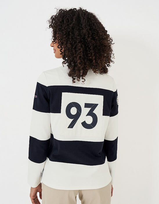 Crew Clothing Women's Long Sleeve Rugby Shirt In Navy White