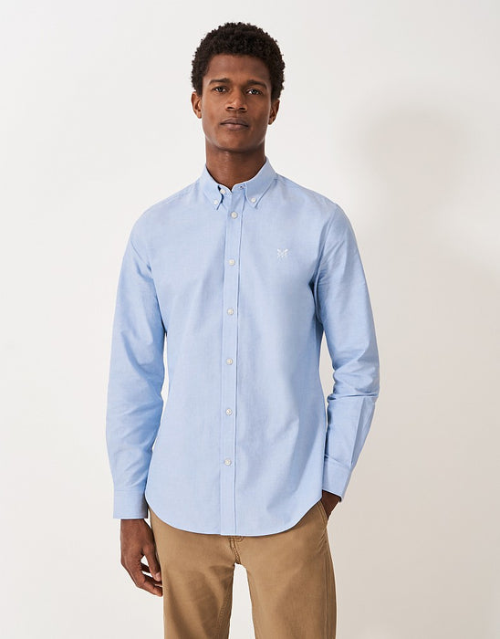 Crew Clothing Men's Sky Blue Slim Fit Cotton Oxford Shirt Sky Blue