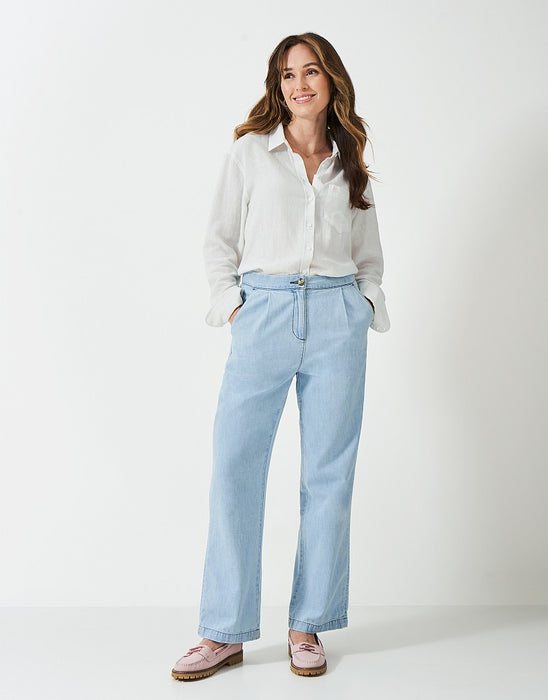 Crew Clothing Women's Linen Blend Shirt In White