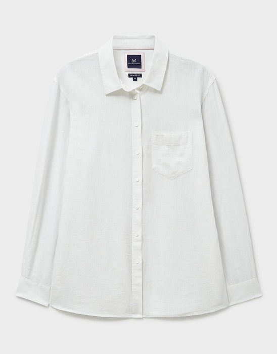 Crew Clothing Women's Linen Blend Shirt In White