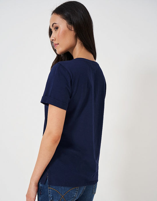 Crew Clothing Women's Perfect Crew Slub T-Shirt Navy Blue