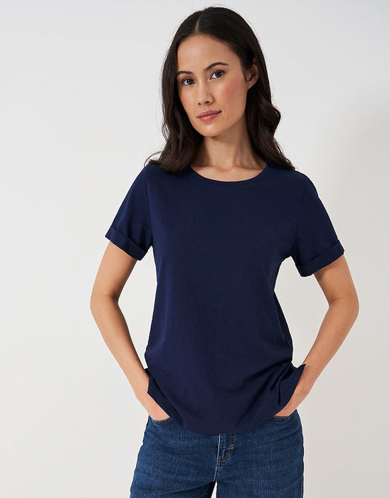 Crew Clothing Women's Perfect Crew Slub T-Shirt Navy Blue