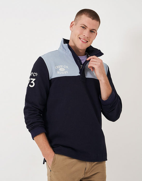 Crew Clothing Men's Chest Panel Padstow Sweatshirt In Indigo