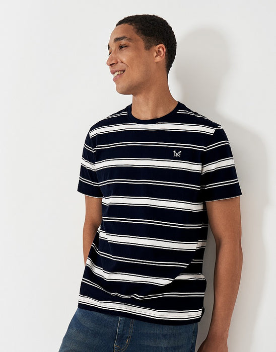 Crew Clothing Men's Short Sleeve Stripe T-shirt In Heritage Navy White