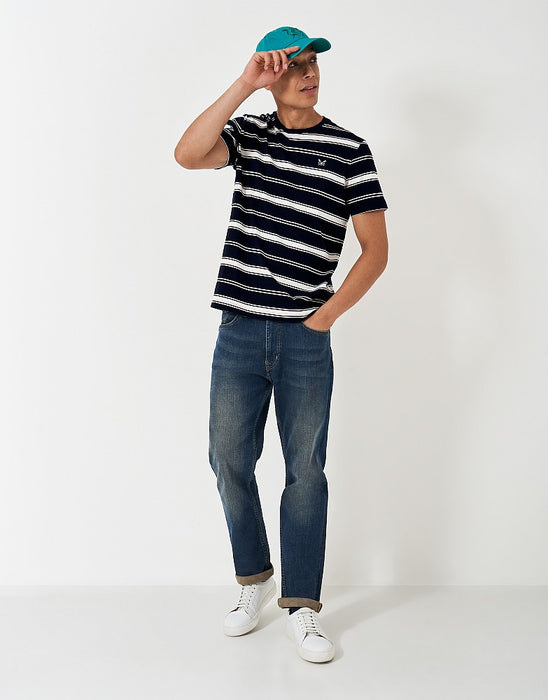 Crew Clothing Men's Short Sleeve Stripe T-shirt In Heritage Navy White