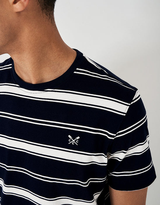Crew Clothing Men's Short Sleeve Stripe T-shirt In Heritage Navy White