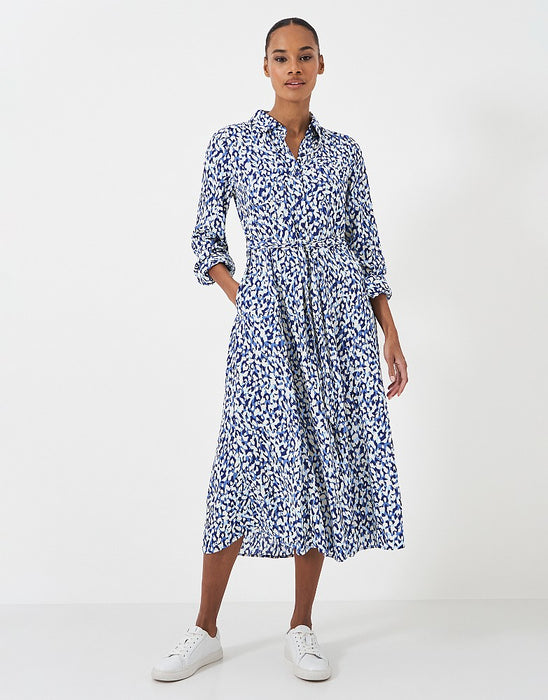 Crew Clothing Women's Sienna Shirt Dress In Animal Blue