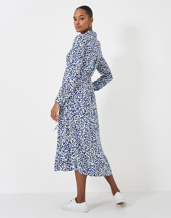 Crew Clothing Women's Sienna Shirt Dress In Animal Blue