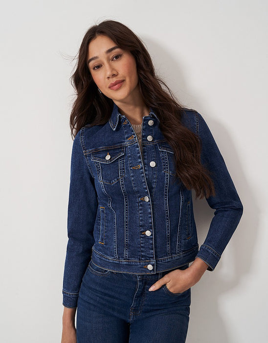 Crew Clothing Women's Denim Western Jacket In Mid Wash