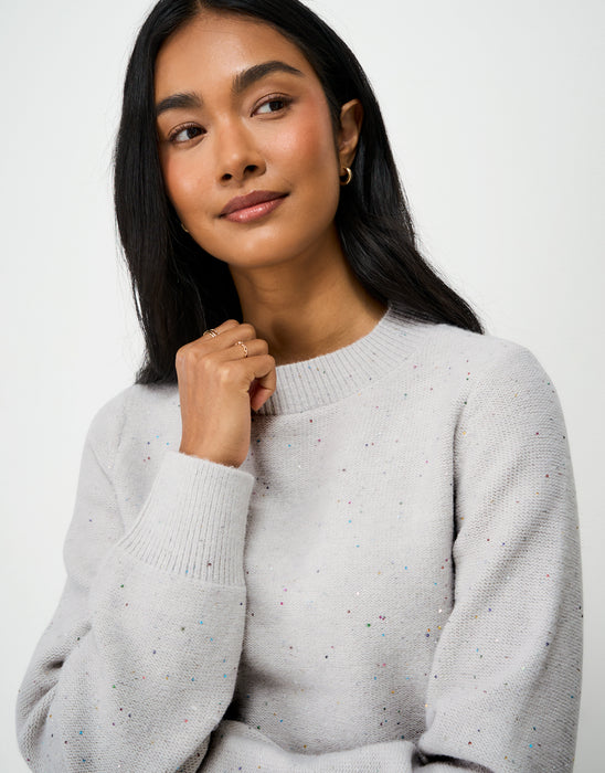 Crew Clothing Women's Glitterball Yarn Jumper In Grey Mist