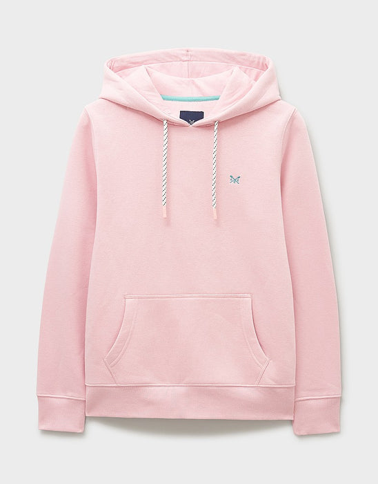 Crew Clothing Women's Heritage Cotton-Mix Hoodie in Light Pink