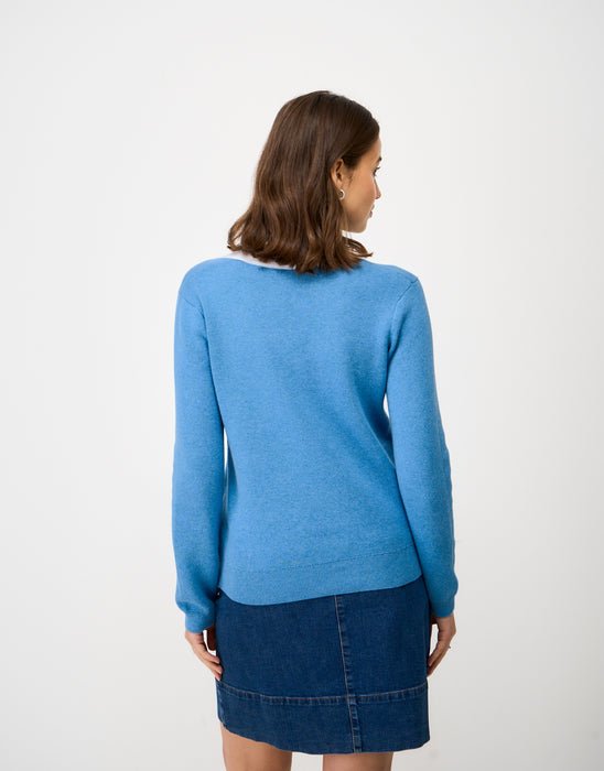 Crew Clothing Women's Heritage Knitted Rugby Jumper in Blue Marl