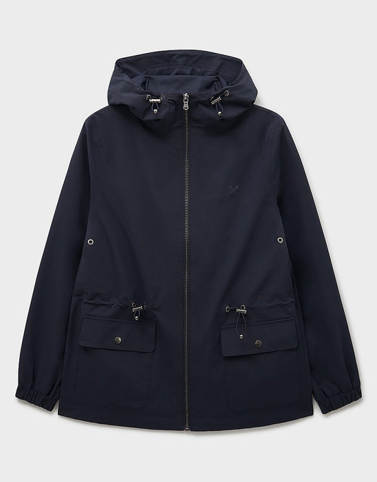 Crew Clothing Women's Hooded Waterproof Raincoat In Navy