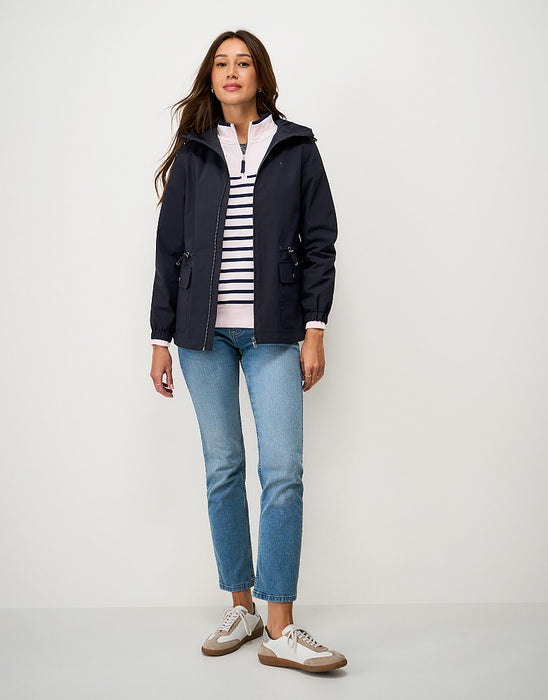 Crew Clothing Women's Hooded Waterproof Raincoat In Navy