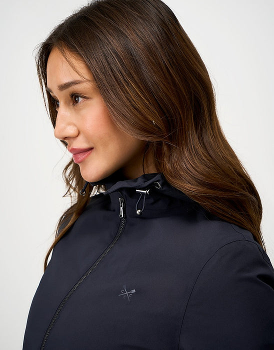 Crew Clothing Women's Hooded Waterproof Raincoat In Navy