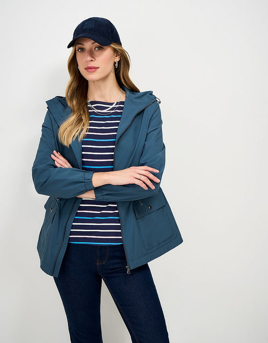 Crew Clothing Women's Hooded Waterproof Raincoat In Teal