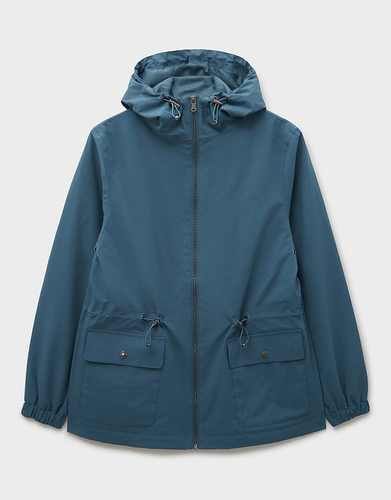 Crew Clothing Women's Hooded Waterproof Raincoat In Teal