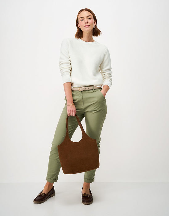 Crew Clothing Women's Laurie Cotton Roll-Edge Jumper in White