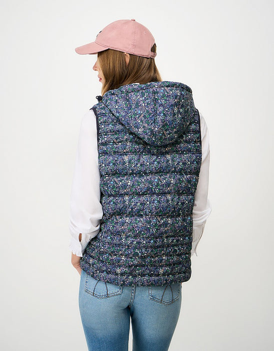 Crew Clothing Women's Lightweight Padded Gilet in Navy Floral