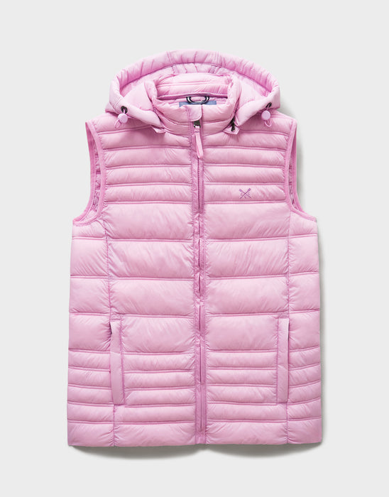 Crew Clothing Women's Lightweight Padded Gilet In Pink Lavender