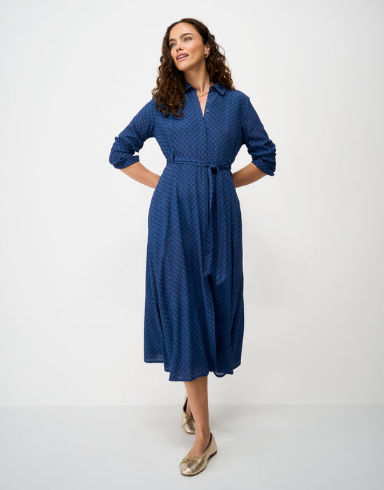 Crew Clothing Women's Sadie Long Sleeve Shirt Dress In Shell Navy