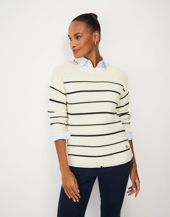 Crew Clothing Women's Tali Jumper In White Navy