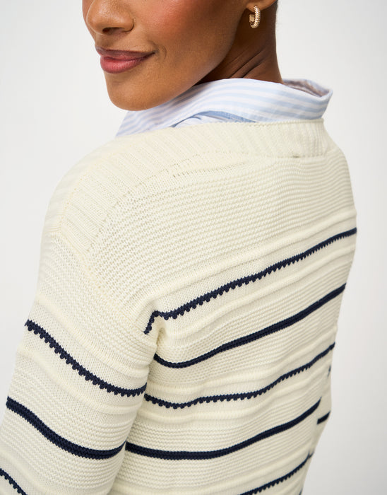 Crew Clothing Women's Tali Jumper In White Navy