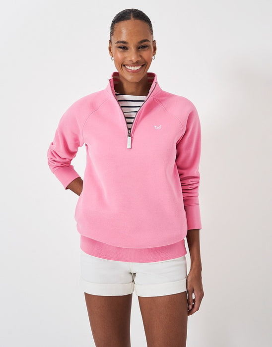 Crew Clothing Women's Half Zip Sweatshirt In Pink