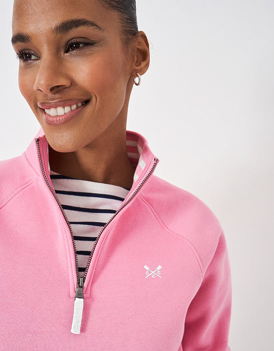 Crew Clothing Women's Half Zip Sweatshirt In Pink