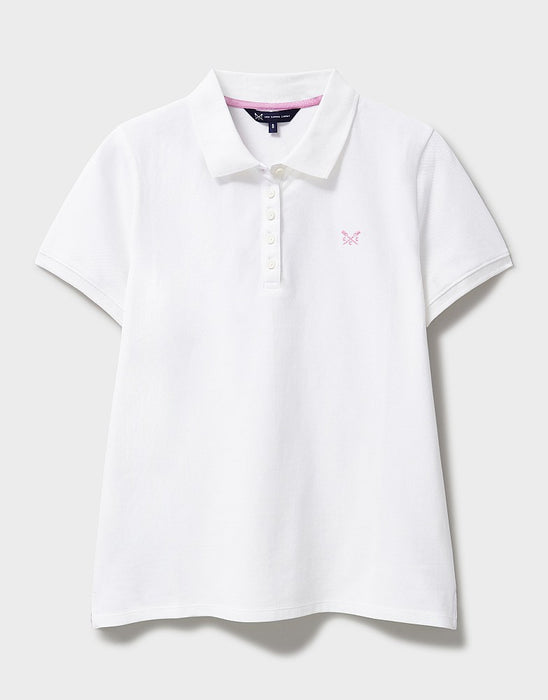 Crew Clothing Women's Classic Polo Shirt In White