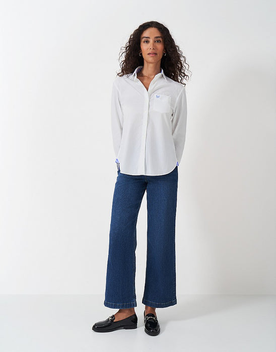 Crew Clothing Women's Cotton Poplin Shirt In White