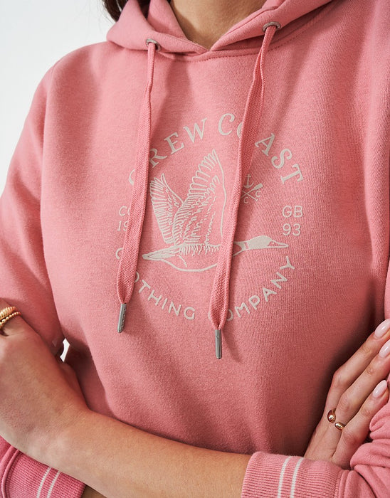 Crew Clothing Women's Embroidered Hoodie In Flamingo Plume