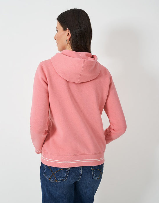 Crew Clothing Women's Embroidered Hoodie In Flamingo Plume