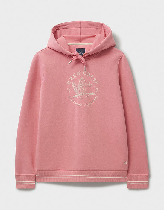 Crew Clothing Women's Embroidered Hoodie In Flamingo Plume