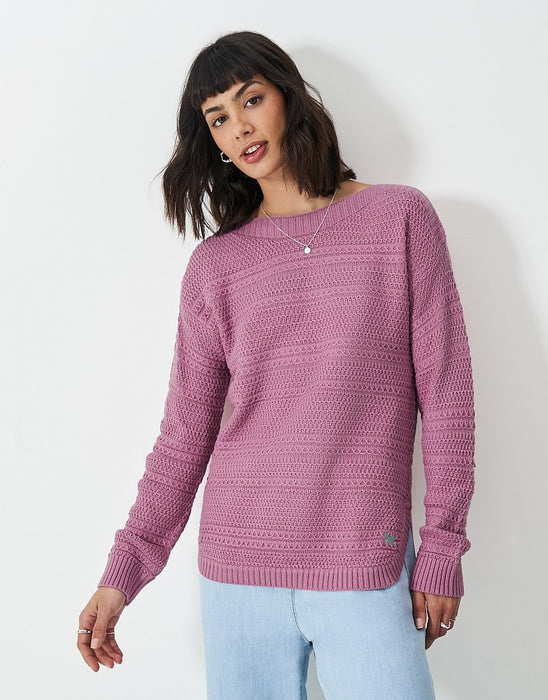 Crew Clothing Women's Tali Stitch Detail Jumper In Dusty Pinkx