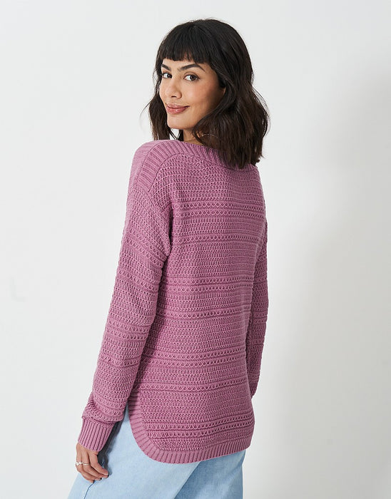 Crew Clothing Women's Tali Stitch Detail Jumper In Dusty Pinkx