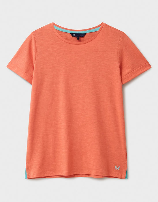 Crew Clothing Women's Perfect Crew Neck Slub Coral T-Shirt