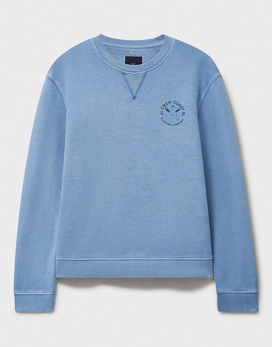 Crew Clothing Women's Pigment Dyed Cotton Crew Neck Sweatshirt In Blue